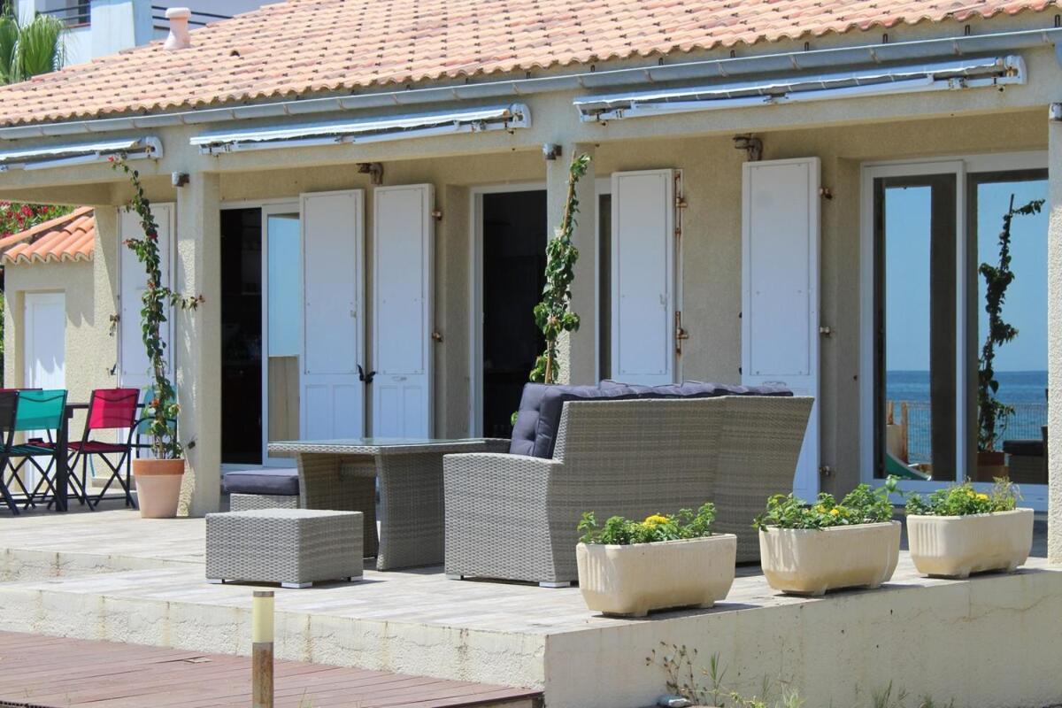 Bord de mer, pieds dans l'eau, vue panoramique Villa San-Nicolao Eksteriør bilde